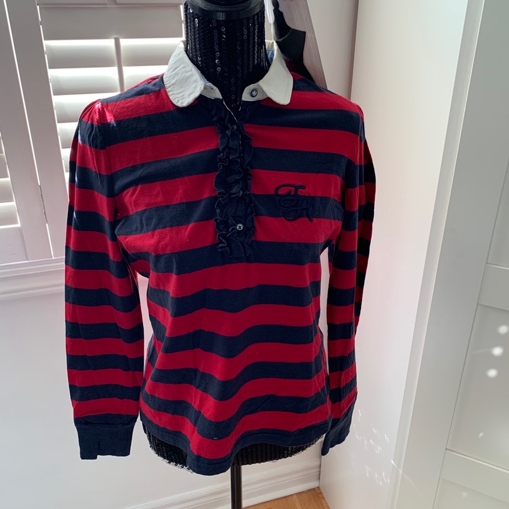 Tommy Hilfiger Medium ruffled neck long sleeve top